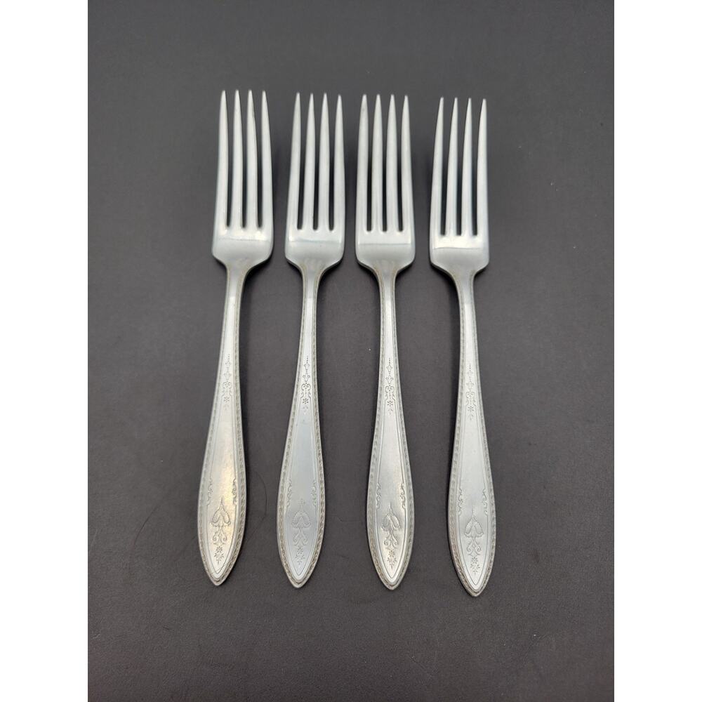 1847 Rogers Bros ARGOSY Set 4 Dinner FORK Silver Plate 1926 Flatware